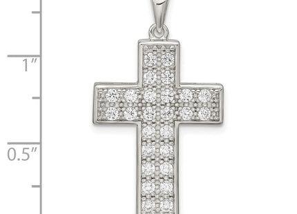 Sterling silver cubic zirconia cross pendant, another view