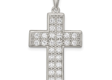 Sterling silver cubic zirconia cross pendant