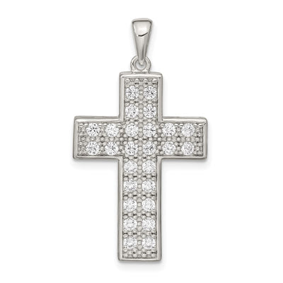 Sterling silver cubic zirconia cross pendant