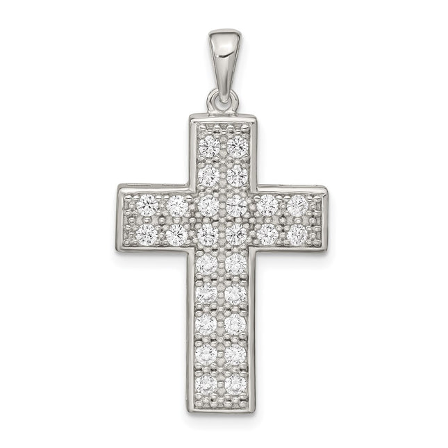 Sterling silver cubic zirconia cross pendant