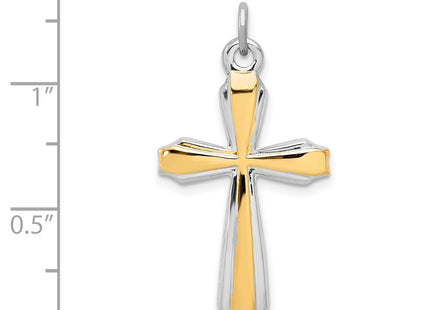 18K gold cross pendant, further view