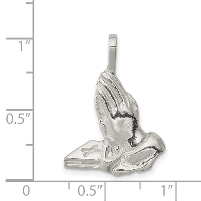 Sterling Silver Praying Hands Charm, 26 x 18mm