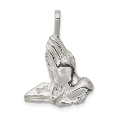 Sterling Silver Praying Hands Charm, 26 x 18mm