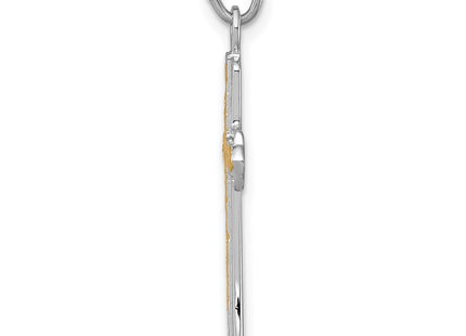 18K gold cross charm, alternate view