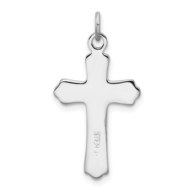 Sterling Silver Platinum-plated & 18K Gold-plated Cross Charm, 26 x 16mm