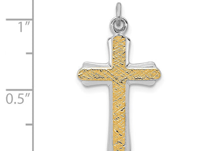 18K gold cross charm, further view