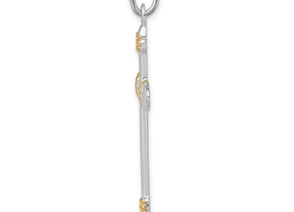 18K gold cross pendant, alternate view