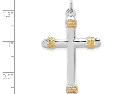 18K gold cross pendant, further view