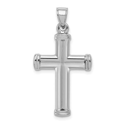 Sterling Silver Rhodium-plated Hollow Latin Crucifix Pendant, 33 x 18mm