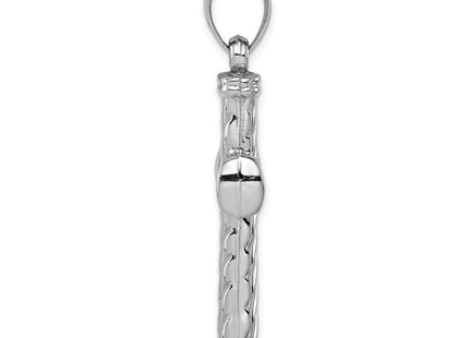 Sterling Silver Rhodium-plated Hollow Latin Cross Pendant (Style QC5418)