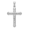 Sterling Silver Rhodium-plated Reversible Crucifix Pendant