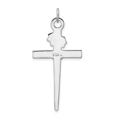 Sterling Silver Platinum-plated & 18K Gold-plated Crucifix Pendant, 46 x 23mm