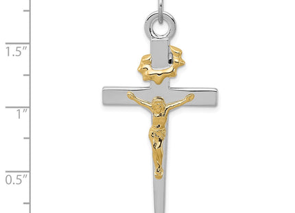 18K gold crucifix pendant, further view