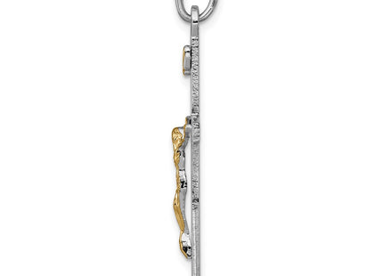 18K gold crucifix pendant, alternate view