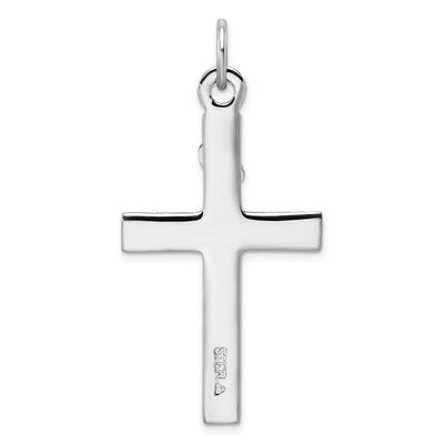 Sterling Silver Platinum-plated & 18K Gold-plated Crucifix Pendant, 37 x 18mm