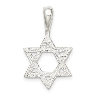 Sterling Silver Star of David Charm, 26 x 15mm