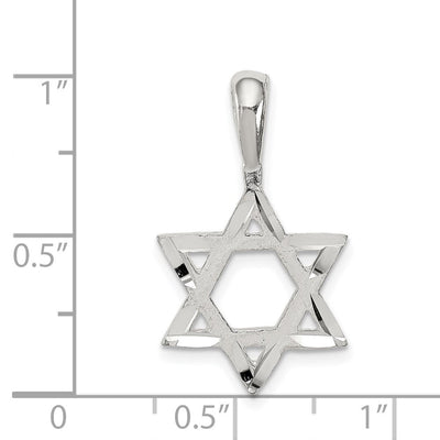 Sterling Silver Star of David Charm, 26 x 15mm