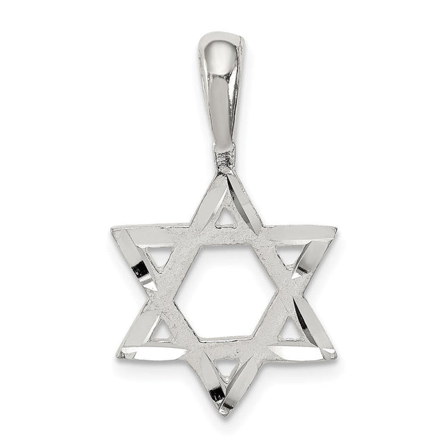 Sterling Silver Star of David Charm, 26 x 15mm