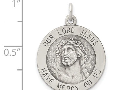 Sterling Silver Antiqued Ecce Homo Medal, 23 x 17mm