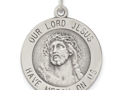 Sterling Silver Antiqued Ecce Homo Medal, 23 x 17mm