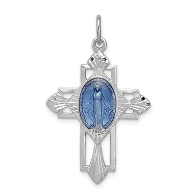 Sterling silver miraculous medal pendant