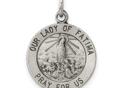 Sterling Silver Antiqued Our Lady of Fatima Medal