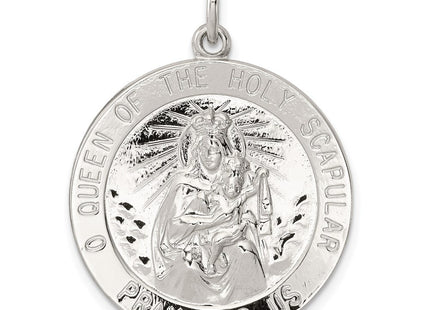 Sterling Silver Queen of the Holy Scapular Medal (Style QC5598)