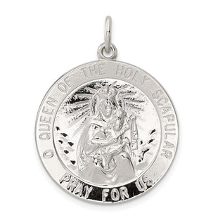 Sterling Silver Queen of the Holy Scapular Medal (Style QC5598)