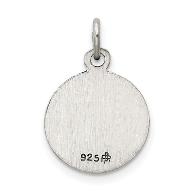Sterling Silver Antiqued Saint Christopher Medal, 16 x 12mm
