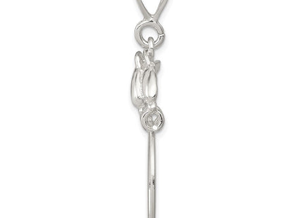 Sterling Silver Dolphin Charm Holder (Style QC562)