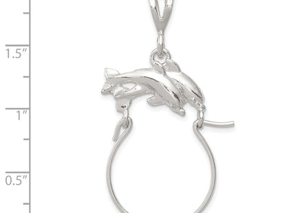 Sterling Silver Dolphin Charm Holder (Style QC562)