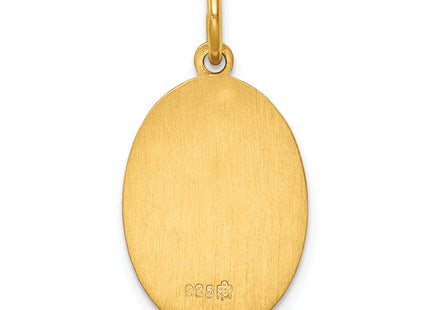 24k Gold-plated Sterling Silver Saint Christopher Medal, 25 x 17mm