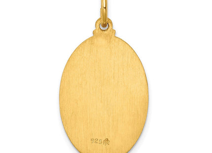24k Gold-plated Sterling Silver Saint Christopher Medal (Style QC5627)