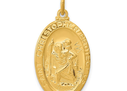 24k Gold-plated Sterling Silver Saint Christopher Medal (Style QC5627)