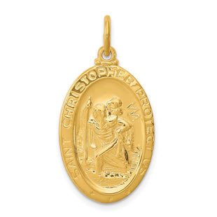 24k Gold-plated Sterling Silver Saint Christopher Medal (Style QC5627)