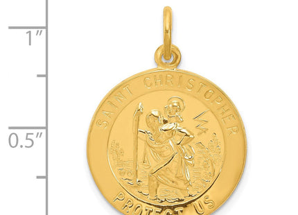 24k Gold-plated Sterling Silver St. Christopher Medal (Style QC5641)