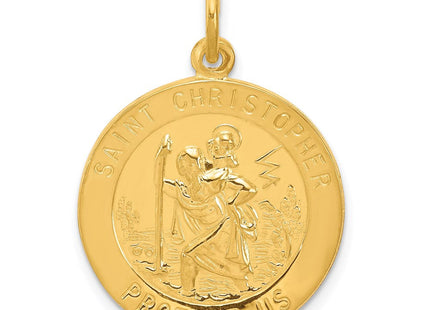 24k Gold-plated Sterling Silver St. Christopher Medal (Style QC5641)