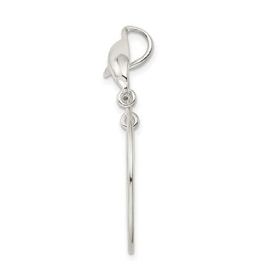 Sterling Silver Dolphin Charm Holder, 37 x 25mm