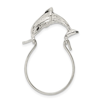 Sterling Silver Dolphin Charm Holder, 37 x 25mm