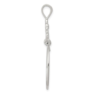 Sterling Silver Heart Charm Holder, 33.3 x 21.4mm