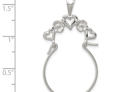 Sterling Silver Heart Charm Holder (Style QC567)