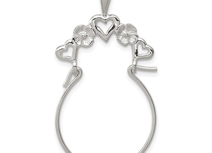 Sterling Silver Heart Charm Holder (Style QC567)