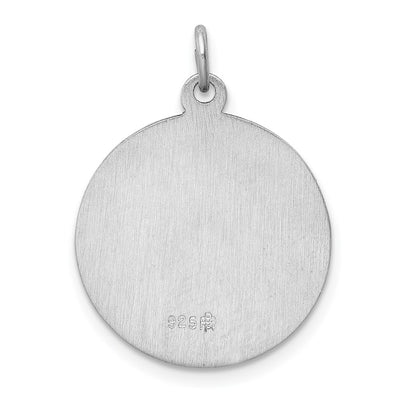 Sterling Silver Rhodium-plated Saint Jude Thaddeus Medal, 26 x 19mm