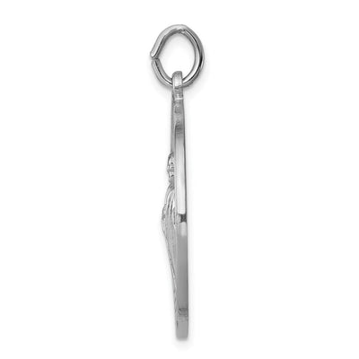 Sterling Silver Rhodium-plated Saint Jude Thaddeus Medal, 35 x 25mm