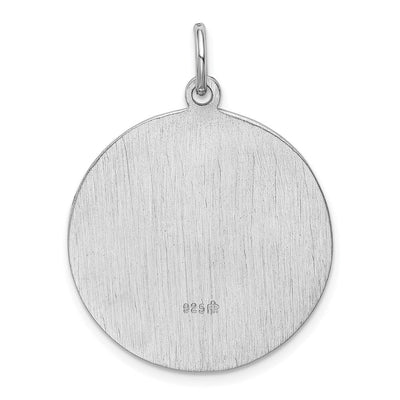 Sterling Silver Rhodium-plated Saint Jude Thaddeus Medal, 35 x 25mm