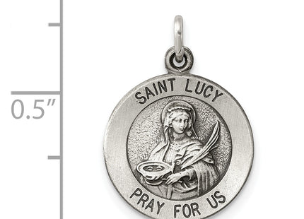 Sterling Silver Antiqued Saint Lucy Medal
