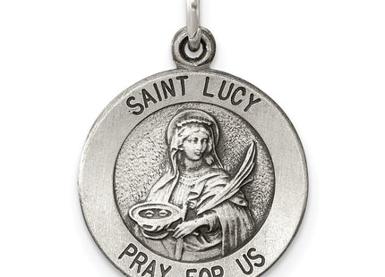 Sterling Silver Antiqued Saint Lucy Medal