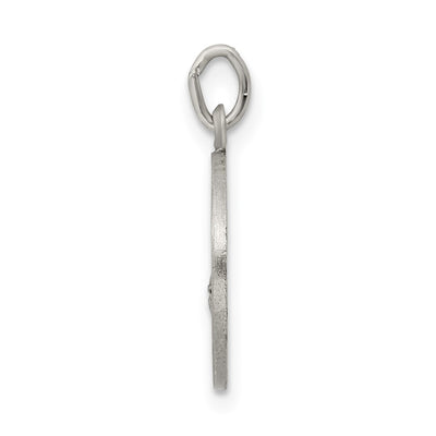 Sterling Silver Antiqued Saint Florian Medal, 18 x 12mm