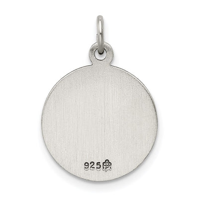 Sterling Silver Antiqued Saint Florian Medal, 18 x 12mm