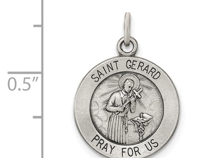 Sterling Silver Antiqued Saint Gerard Medal